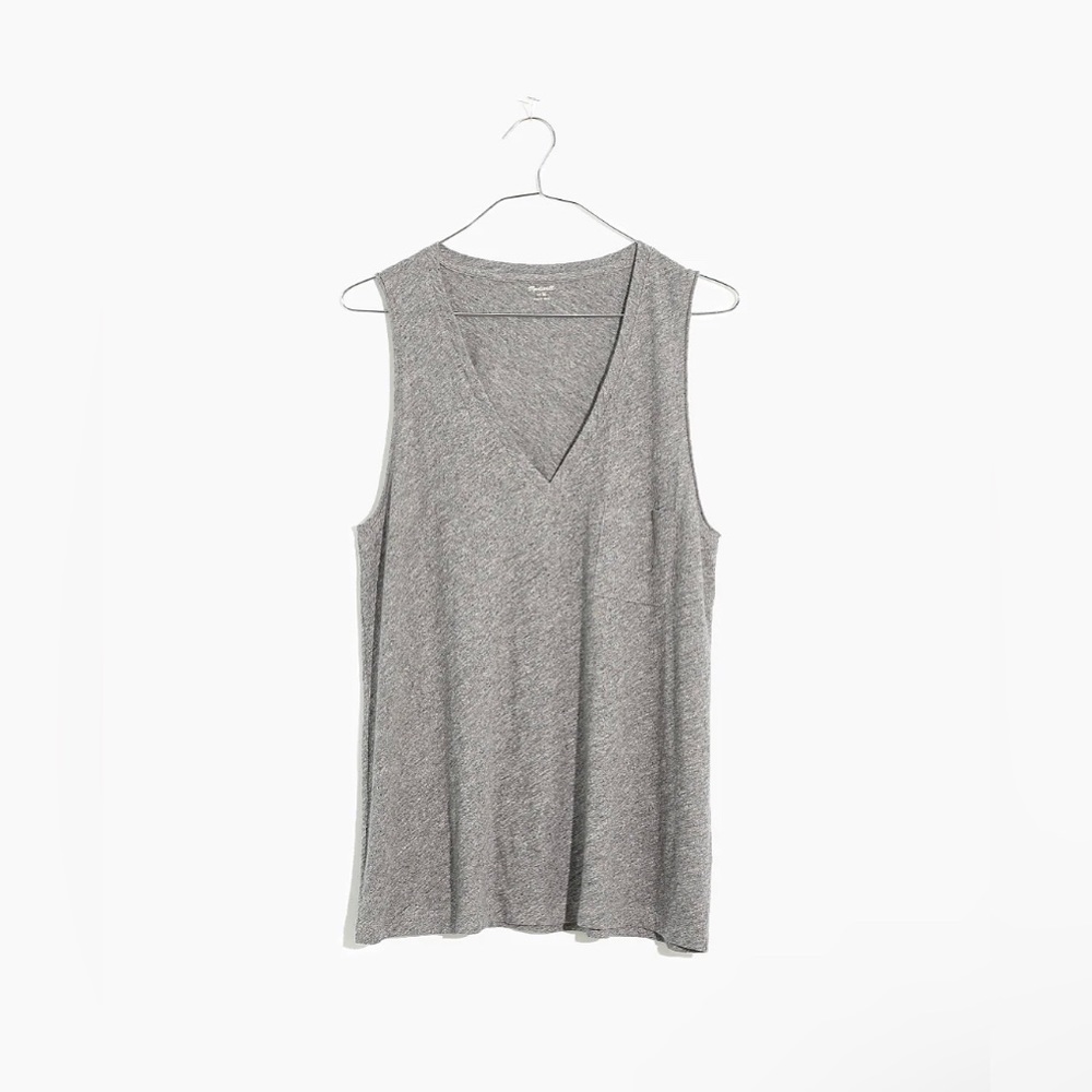 Madewell Whisper Cotton V-Neck Pocket Tank